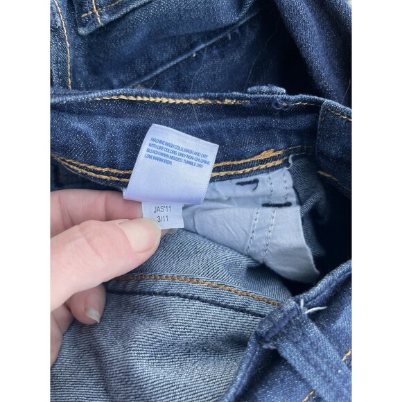 Old Navy Women 12 Jean Pant Flare Leg Low Rise Dark Wash Blue Denim Regular - Picture 5 of 6